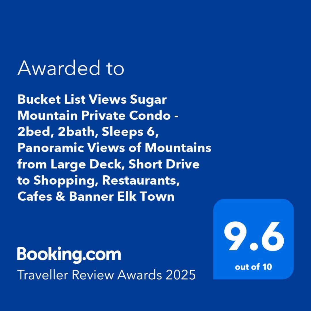 Bucket List Views Private - 2bed, 2bath, Sleeps 6, Panoramic Views Of Mountains From Large Deck, Short Drive To Shopping, Restaurants, Cafes & Banner Elk Town Apartment Sugar Mountain